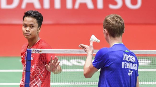 Live Streaming Final Indonesia Masters 2020 : Anthony Ginting (Indonesia) 0 vs 1 Antonsen (Denmark) Game Kedua Ginting Harus Berusaha