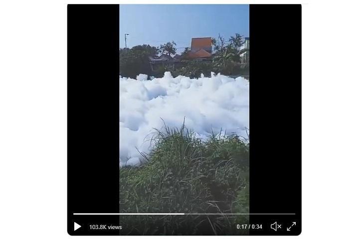 HEBOH!! Busa di Sungai Ini Mirip Awan, Penampakannya Malah Dibuat Meme Netizen