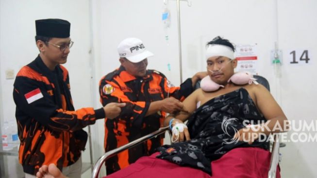 Anak Ketua PAC Pemuda Pancasila Dibacok Geng Motor di Benteng Sukabumi