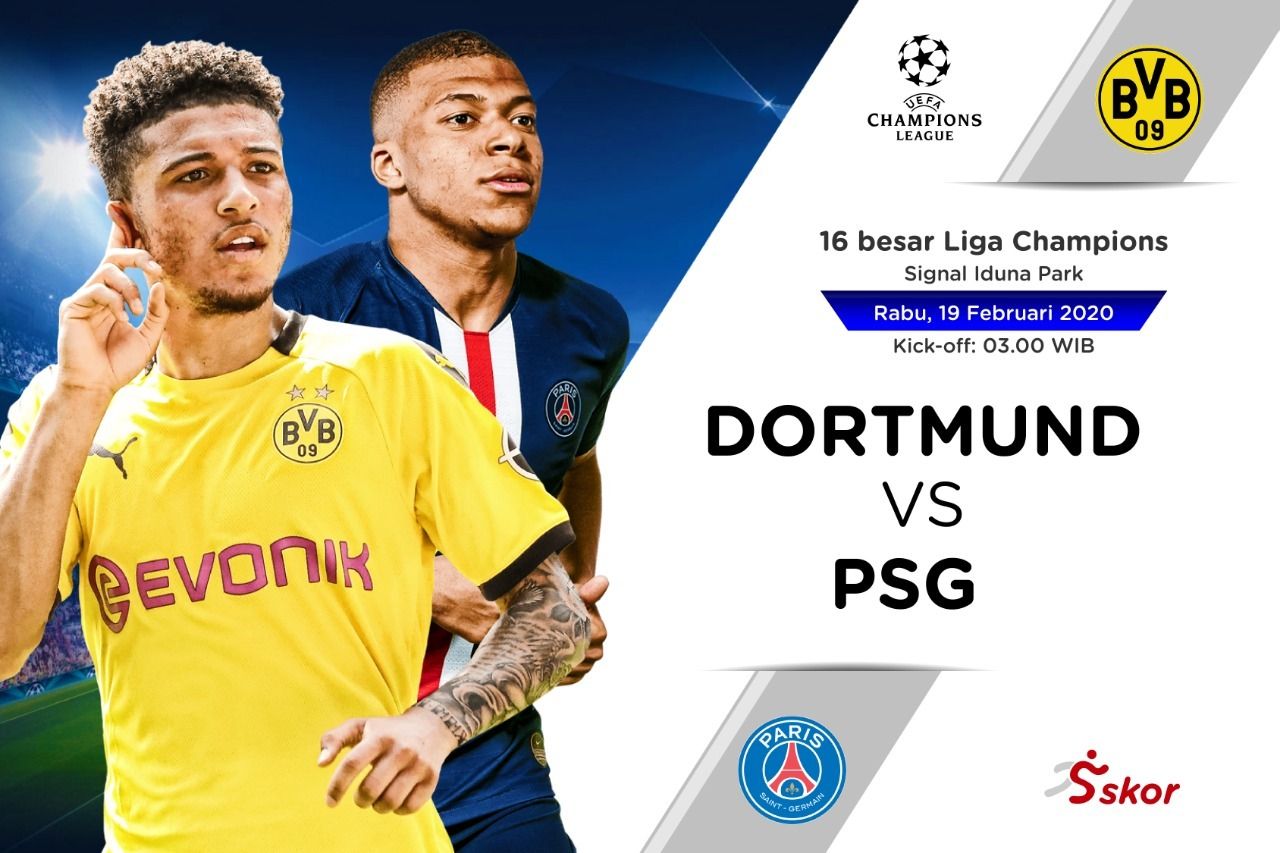 Live Streaming Liga Champions 2019 - 2020 : Paris Saint-Germain VS Borussia Dortmund, Dimulai Pukul 03.00 WIB
