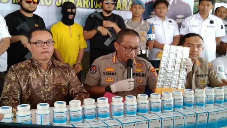 Polda Metro Jakarta Utara Menangkap Pengedar Narkoba Obat Ilegal Merek Hexymer 2 Ilegal