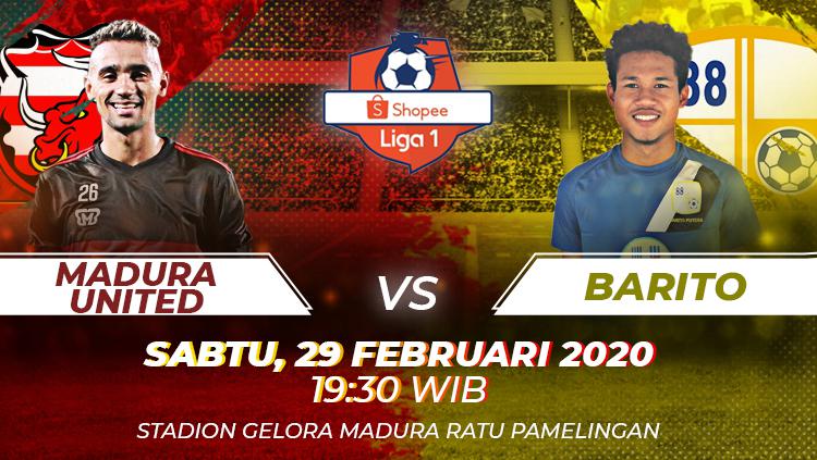 LIVE STREAMING Shopee Liga 1 2020 : Madura United vs Barito Putera 