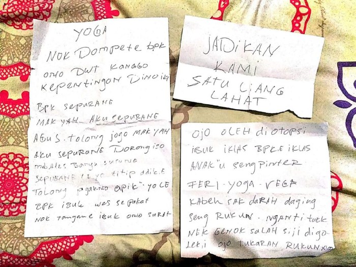 Isi Lengkap Surat Wasiat Pasutri di Malang yang Tewas Bunuh Diri