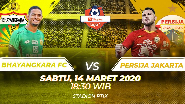 HALF TIME Live Streaming BIG MATCH - Bhayangkara FC vs Persija Jakarta, Bhayangkara Unggul 1-0 
