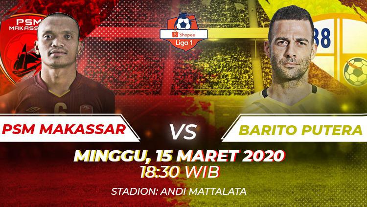 Live Streaming Shopee Liga 1 2020 : PSM Makassar  1 VS 1 Barito Putera, HALF TIME !!!