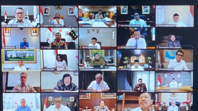 Work from Home, Jokowi dan 41 Menteri Ratas Online Bahas Dampak Corona