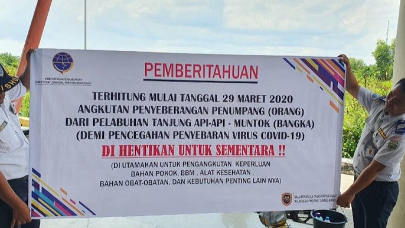 Penyebarangan Penumpang dari Sumatera Selatan Ke Bangka Belitung Dihentikan Sementara Selama Dua Pekan, Mencegah Penyebaran Virus Korona