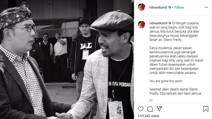 Ridwan Kamil Berduka atas Wafatnya Glenn Fredly, Kenang Sosok Suami Mutia Ayu Dalam Postingannya