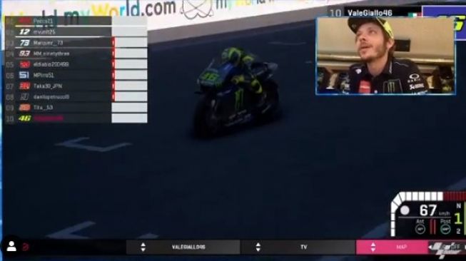 Perdana Ikut Virtual MotoGP, Begini Reaksi Valentino Rossi