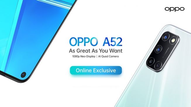 Oppo A52 Hanya Dijual Online, Ini Harga dan Spesifikasinya
