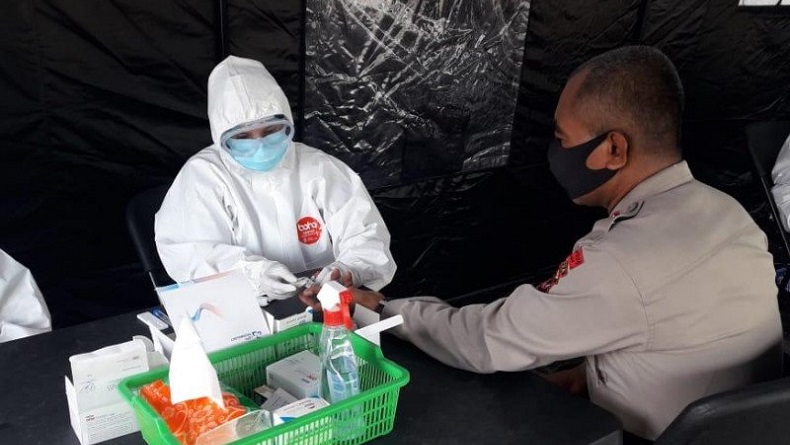 Sebanyak 121 Personel Polda Papua Menjalani Rapid Test di RS Bhayangkara Jayapura, Dinilai Rentan Terpapar Virus Corona