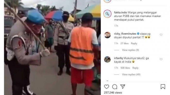 Viral, Video Oknum Polisi di Maluku Pukuli Warga Tak Pakai Masker Pakai Tongkat Rotan, Ini Faktanya