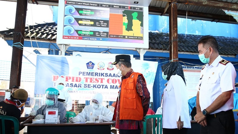 Pemkot Makassar Menggelar Rapid Test di Pasar Ikan Paotere, 'Meski Masih Ada Beberapa yang Merasa Takut Rapid Test'