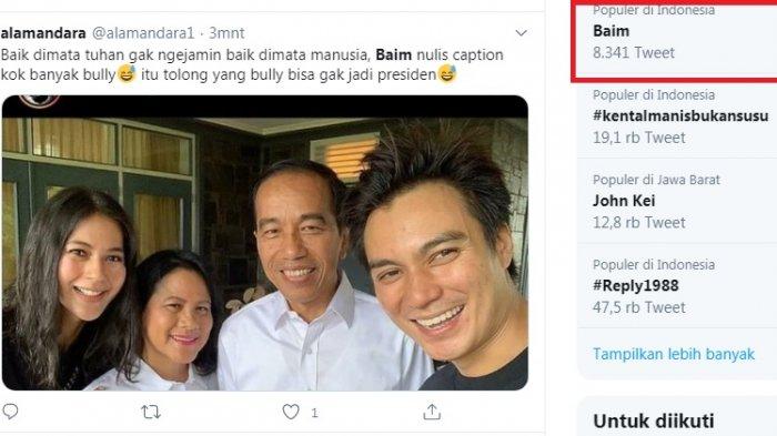 Baim Wong Trending dan Dibully Usai Ucapkan HBD Kepada Presiden Jokowi, Benarkah Ia Edit Captionnya?