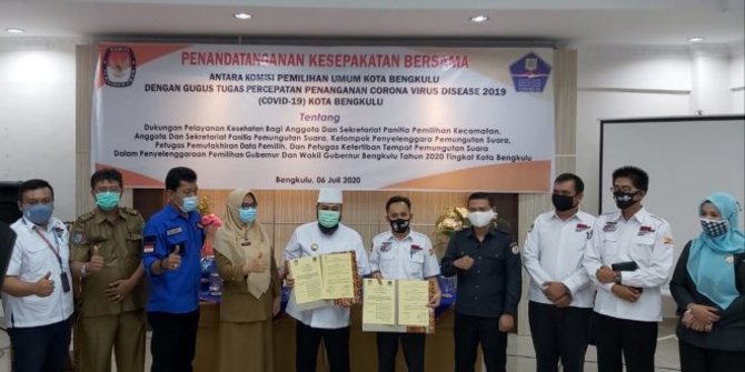 Pilkada Gubernur Bengkulu Tidak Lama Lagi Akan Diselenggarakan Oleh KPU, KPU-Pemkot Bengkulu Teken MoU Rapid Test untuk 1300 Orang