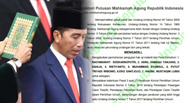 Gempar! Putusan MA soal Gugatan Pilpres 2019 Baru Dipublish, Dasar Hukum Penetapan Kemenangan Jokowi Dibatalkan