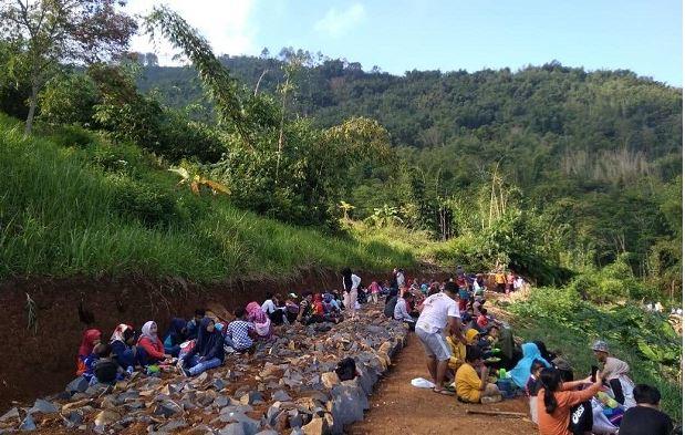 Lokasi Program TMMD di Padasuka Kabupaten Garut Menjadi Tempat Wisata Dadakan