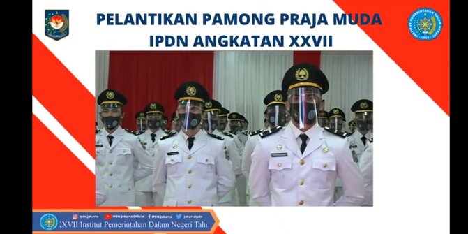 Presiden Jokowi Melantik 881 Pamong Praja Muda Lulusan IPDN Angkatan XXVI Melalui Siaran Virtual