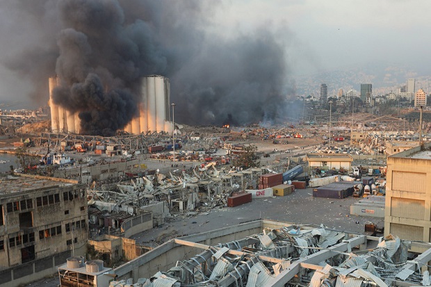 Ledakan Dahsyat Terjadi di Beirut Lebanon, Ledakan Juga Picu Gempa Bumi