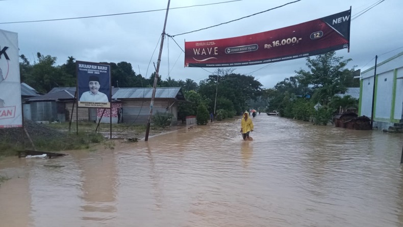 PLN Belum bIsa Menyalakan Listrik di Sejumlah Wilayah Kabupaten Bolaang Mongondow Selatan yang Terdampak Banjir