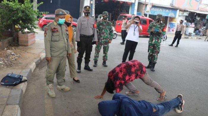 Razia Pelanggar Protokol Kesehatan di Balaraja Kabupaten Tangerang, Puluhan Orang Kena Sanksi    