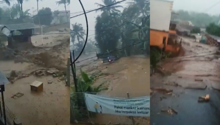 Foto-foto Ngerinya Banjir Bandang di Cicurug Sukabumi, Mobil Tereset, Dua Warga Dilaporkan Hilang