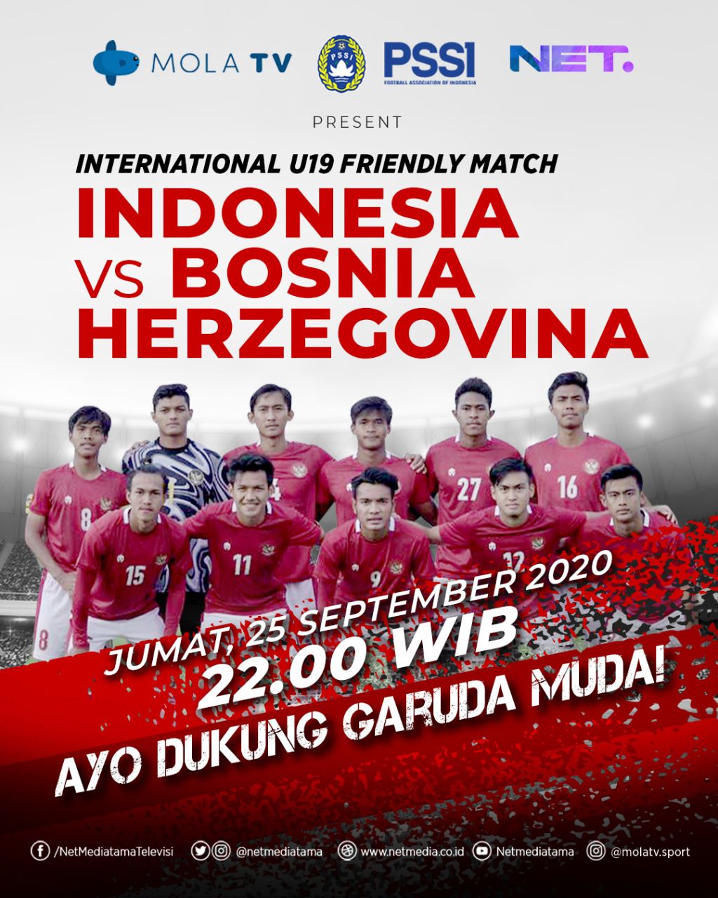 Live Streaming Laga Uji Coba Timnas Indonesia U-19 VS Bosnia Herzegovina