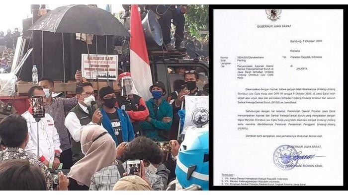 ISI SURAT Ridwan Kamil untuk Jokowi dan Puan, Aspirasi Buruh Jabar Sudah Bulat Tolak UU Cipta Kerja