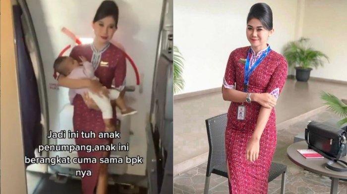 Viral di Medsos Aksi Pramugari Gendong Bayi Menangis Selama Penerbangan Tuai Pujian, Ini Kisahnya
