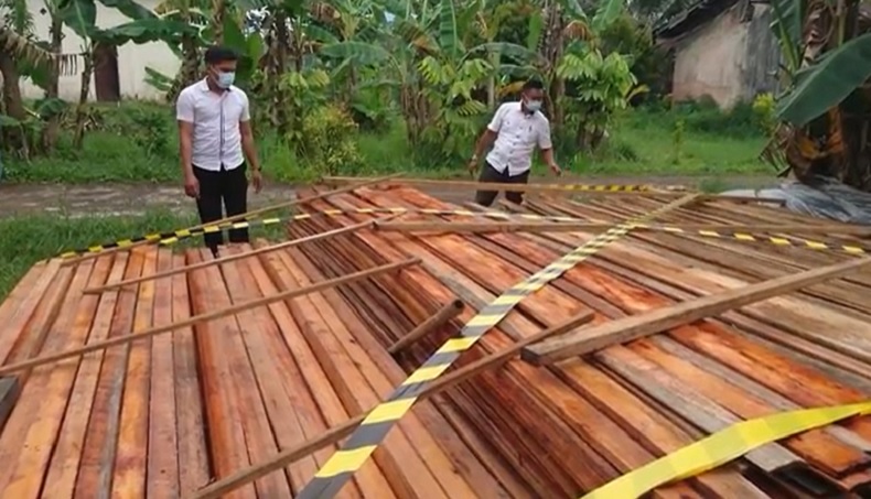 Polda Kalbar Menggagalkan Pengiriman 1.000 Batang Kayu Ilegal di Sungai Kapuas