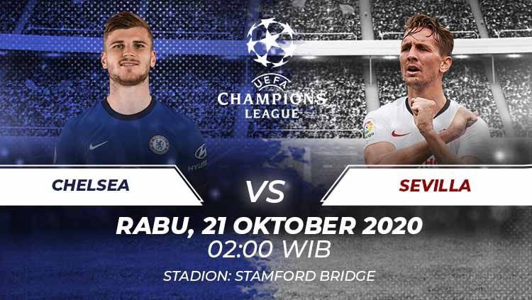 Link Live Streaming Liga Champions : Chelsea vs Sevilla, Kick Off Pukul 02.00 WIB Dini Hari