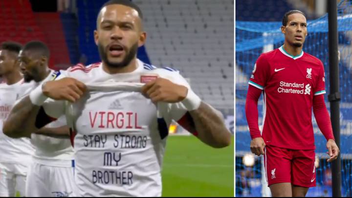 Alami Cedera Parah, Memphis Depay Dedikasikan Gol untuk Virgil van Dijk 'Virgil, tetap kuat, suadaraku'