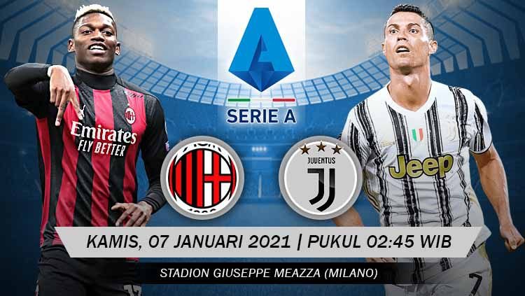LINK Live Streaming Pertandingan Serie A : AC Milan vs Juventus