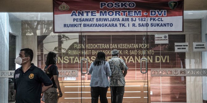 Polisi Pastikan Tidak Ada Data Ante Mortem Ganda Korban Pesawat Sriwijaya Air