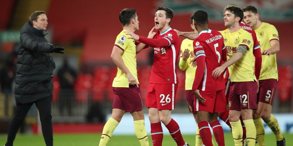 Hasil Pertandingan Liverpool VS Burnley, Insiden Adu Mulut Melibatkan Jurgen Klopp dan Sean Dyche