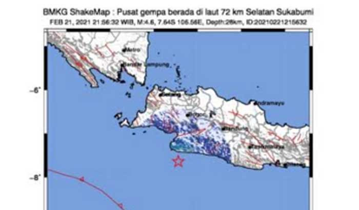 Gempa Bumi Bermagnitudo 4,6 di Sukabumi, Terasa Hingga ke Lebak