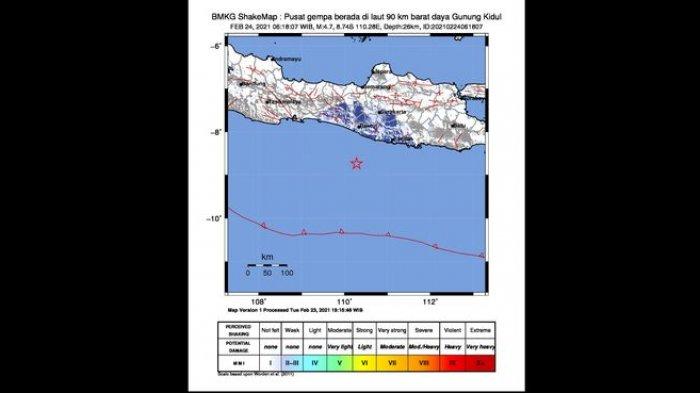 Gempa Bumi Terkini Terjadi di Dua Tempat Pagi Ini, di Melonguane Sulut dan Gunung Kidul Yogyakarta