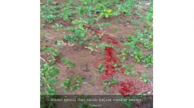 Bikin Merinding, Air Berwarna Merah Darah Muncul dari Tanah di Sukoharjo