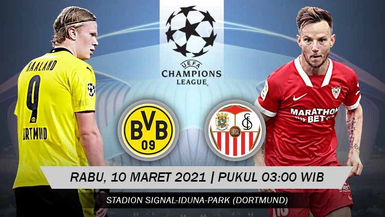 LINK live Streaming Champions League : Borussia Dortmund Vs Sevilla