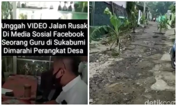 Gegara Posting Jalan Rusak, Guru di Sukabumi Dimarahi Aparat Desa