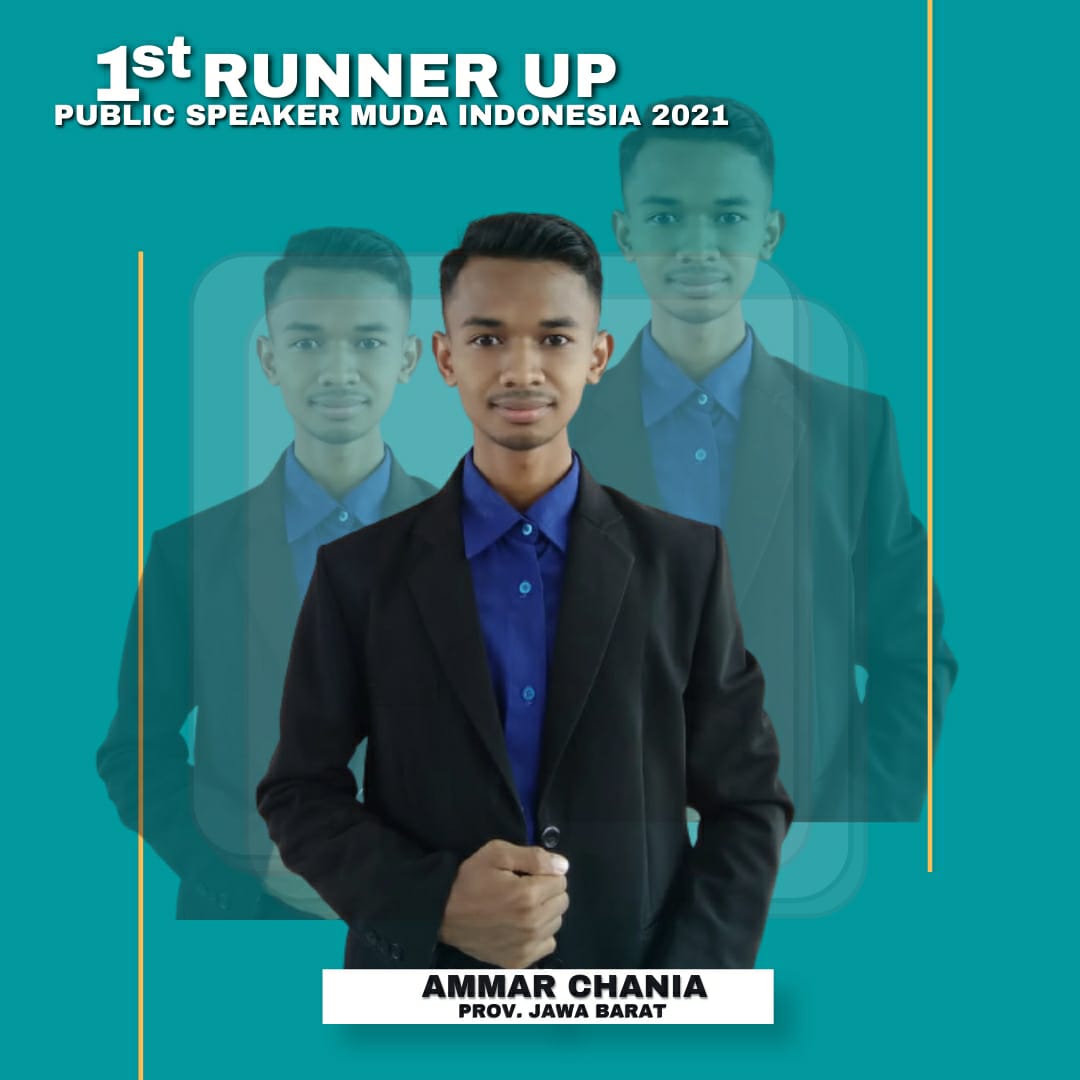 Ammar Raih 1st Runner Up public speaking contest Indonesia 2021