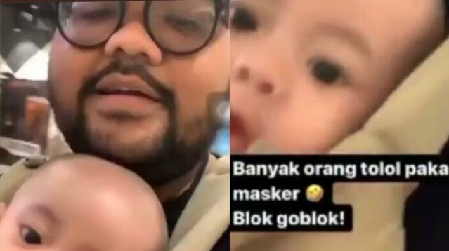 Viral Bapak Gendong Anak Tak Bermasker di Mal: Orang Pakai Masker Tolol