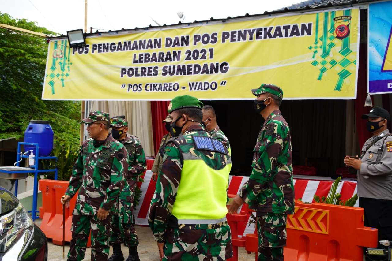 Danrem 062/Tn Laksanakan Pengecekan Pos Terpadu Penyekatan dan Pengamanan Lebaran 2021 di Wilayah Kodim 0610/Sumedang