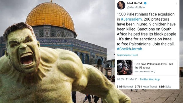 Palestina Terus Digempur, Pemeran Hulk Ajak Dunia Jatuhkan Sanksi untuk Israel