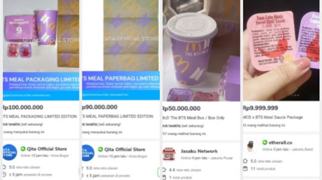 Nggak Masuk Akal, Kemasan BTS Meal Dijual Hingga Rp 100 Juta di E-commerce