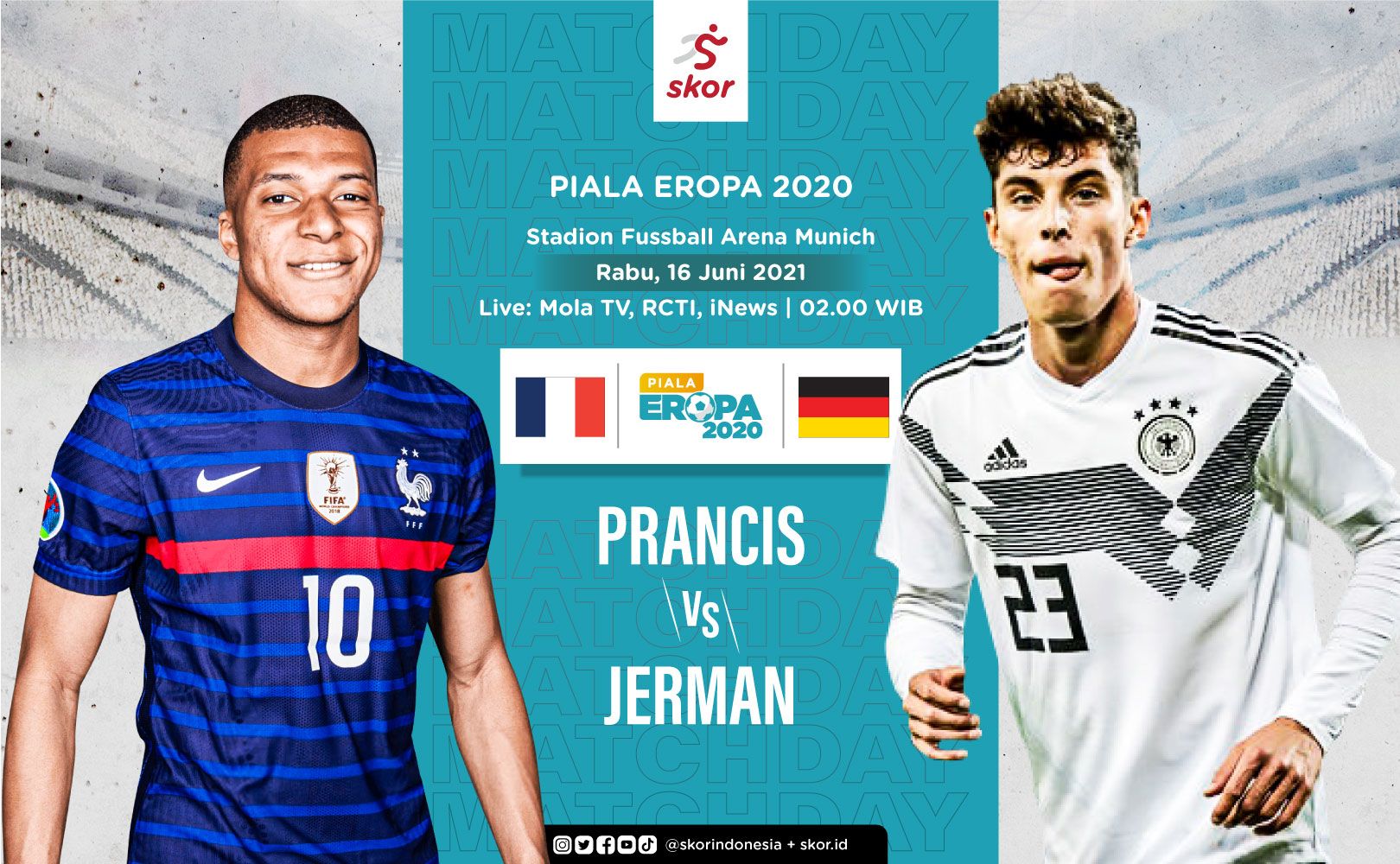 LINK Live Streaming Euro 2020 : BIG MATCH Prancis Vs Jerman, Fase Grup Rasa Final Euro 2020 