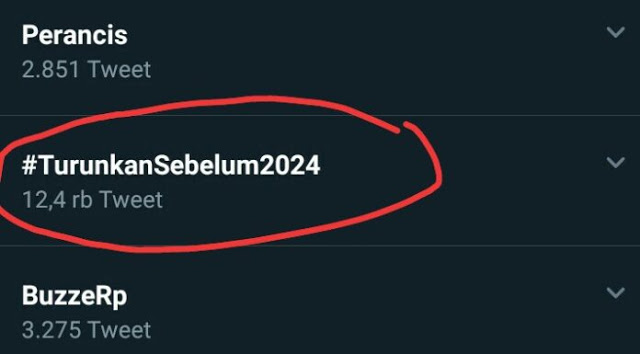 Trending #TurunkanSebelum2024, Netizen: Utang Meroket, BUMN Rugi, Korupsi Subur, Sembako Dipajaki