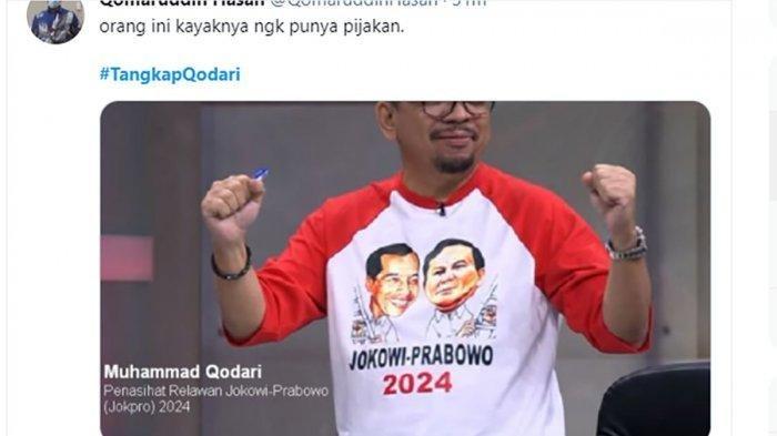 Tagar #TangkapQodari Mendadak Trending Twitter Pagi Ini, Ada Apa? Ternyata Terkait Presiden Jokowi - Mentan Prabowo   