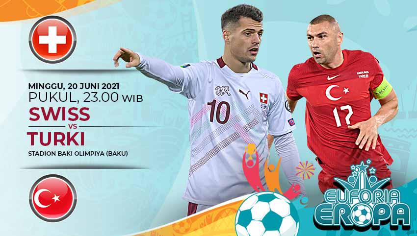 LINK Live Streaming Pertandingan Piala Eropa 2020 : Swiss vs Turki, Masih Ada Peluang Lolos Ke 16 Besar