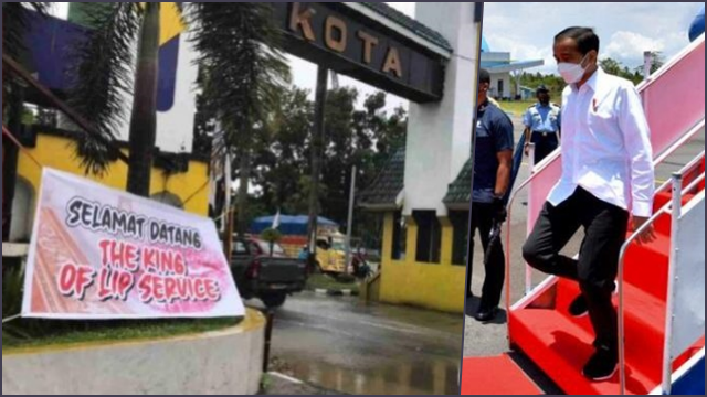 Jelang Kedatangan Jokowi, Spanduk ‘Selamat Datang The King of Lip Service’ Hiasi Batas Kota Kendari